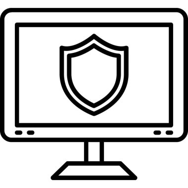 Kalkan simgesi vektörü. özet çizimi