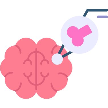 Beyin, insan kafası ve beyin ikonu.