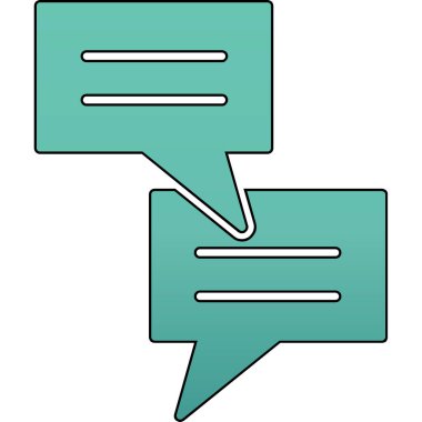 Sohbet mesajı simgesi. hat sohbet mesajı vektör rengi düz izole