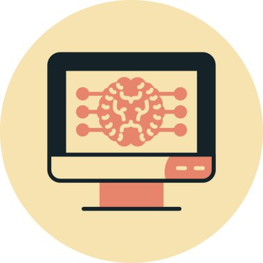 Beyin. Web simgesi basit illüstrasyon