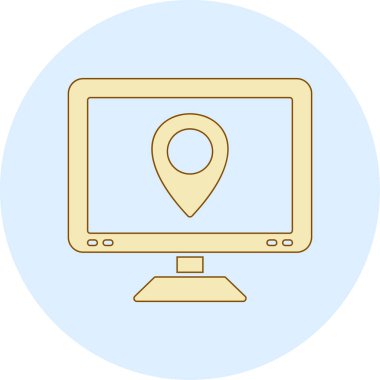 konumu simgesi harita, illüstrasyon vektör