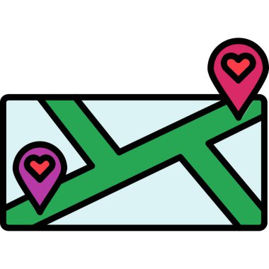 harita simgesi vektör illüstrasyonu