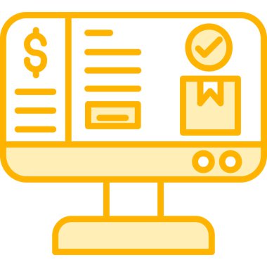 Bilgisayar monitörü. Web tasarımı basit illüstrasyon