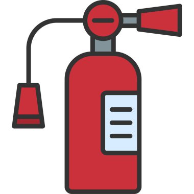 Yangın söndürücü. Web simgesi vektör illüstrasyonu