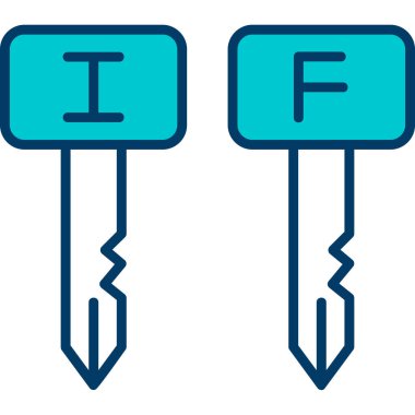 anahtar simgesi. Düz renk çizimi. vektör illüstrasyonu