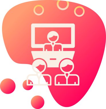 Bilgisayar simgesi olan insanlar. vektör illüstrasyonu