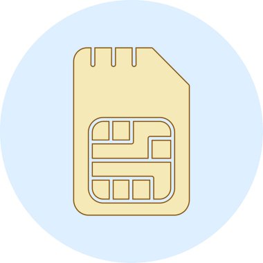 sim kart simgesi vektör illüstrasyonu