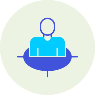 Dizüstü bilgisayarlı bir adamın vektör çizimi