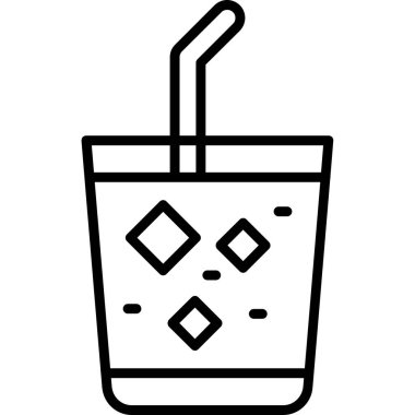 Dondurma ikonu iç. Beyaz arkaplanda izole edilmiş web tasarımı için buzlu içecek vektör simgesi