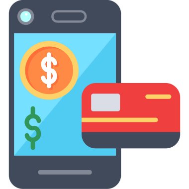 mobil bankacılık simgesi vektör illüstrasyonu