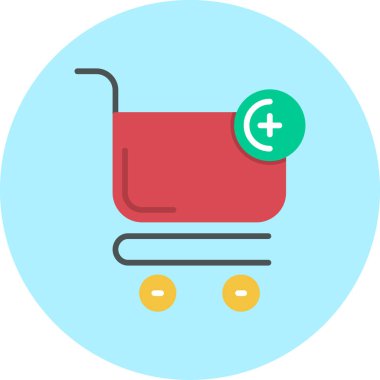 Alışveriş arabası simgesi. Vektör çizim