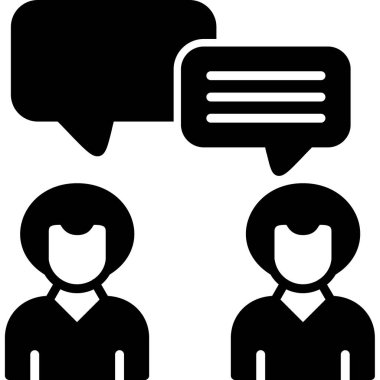 tartışma tartışması simgesi somut biçimle