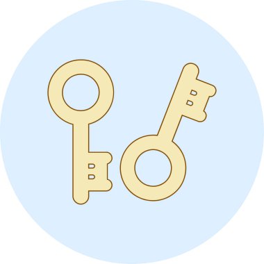 anahtar simgesi. Web için anahtar vektör simgelerinin düz çizimi