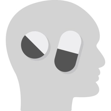 İnsan kafası ikonu. düz dizayn.