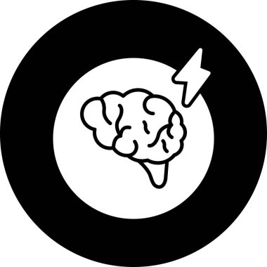 Şimşek sembollü beyin simgesi
