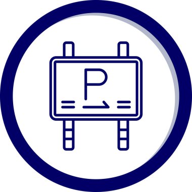 Otomobil park simgesi doldurulmuş - taslak biçimi