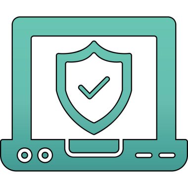 Web kalkan simgesi. Web için kalkan vektör simgelerinin özet çizimi