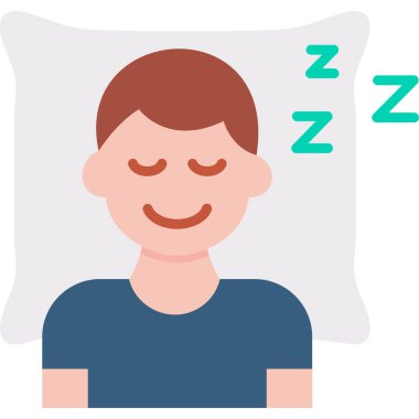 Yastıklı uyuyan bir adam. Uyuyan adam. vektör illüstrasyonu.