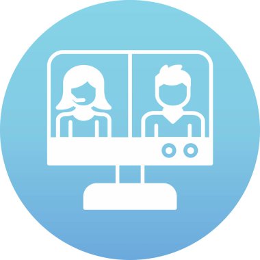 Bilgisayar monitörü. Web simgesi basit illüstrasyon