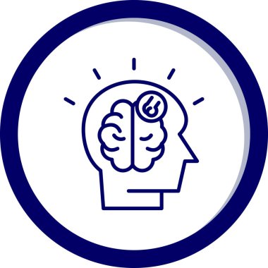 Beyin. Web simgesi basit illüstrasyon