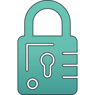 Bir asma kilidin vektör çizimi