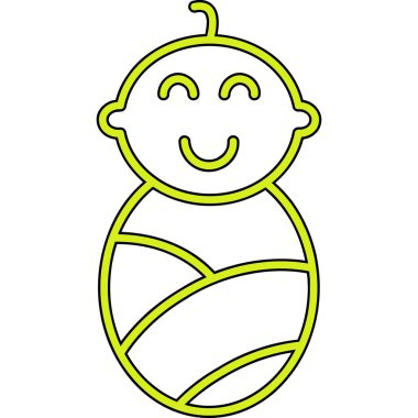 şirin küçük bebek simge vektör çizim tasarımı