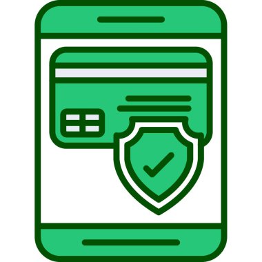 mobil güvenlik simgesi, vektör illüstrasyonu