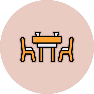 Sandalye. Web simgesi basit illüstrasyon