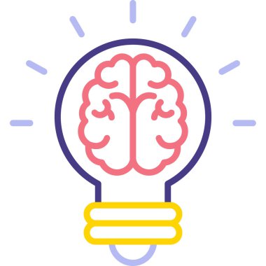 Beyin. Web simgesi basit illüstrasyon