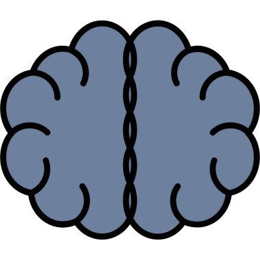 Beyin simgesi, basit vektör tasarımı