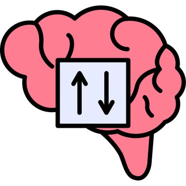 Beyin ve oklar, vektör illüstrasyonu