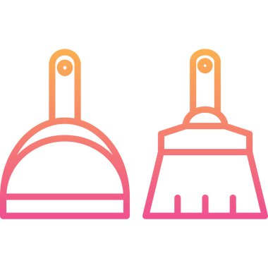 Temizleme araçlarının vektör illüstrasyonu simgesi