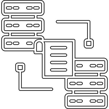 veritabanı ağ sunucu simgesi ana hat biçiminde