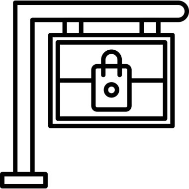 İnternet güvenlik koruma simgesi ana hat biçiminde