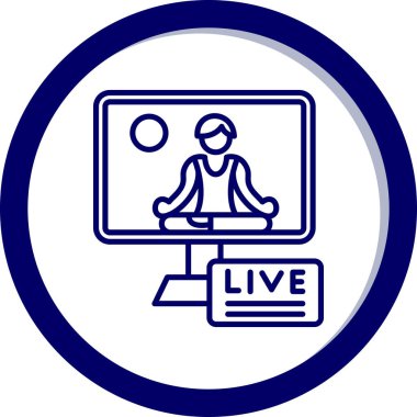 canlı ders simgesi, vektör illüstrasyonu