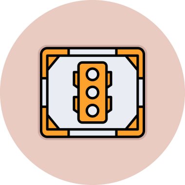 Trafik işareti simgesi. Web için yol işareti vektör simgelerinin özet çizimi