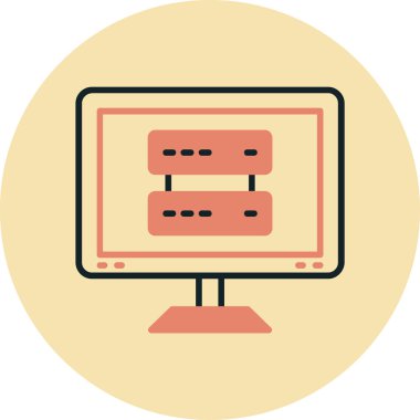 Sunucu. Web simgesi basit illüstrasyon