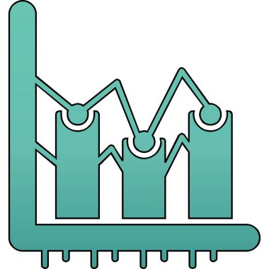 İş grafiği Büyüyen grafiğin illüstrasyon simgesi