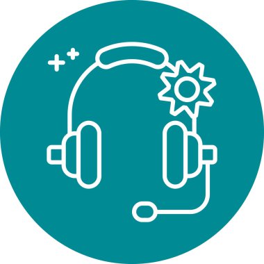 Kulaklıkların modern simgesinin vektör illüstrasyonu