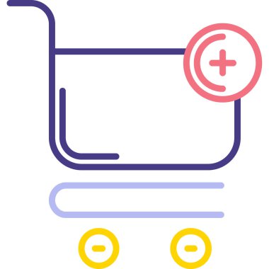 Sepet simgesi ekle, vektör illüstrasyonu