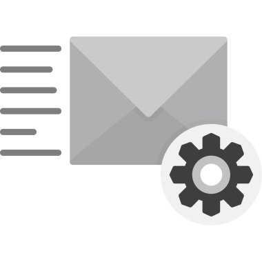 Zarflı bir belgenin modern bir simgesinin vektör illüstrasyonu.