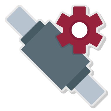 tornavida ve anahtar simgesi, düz stil