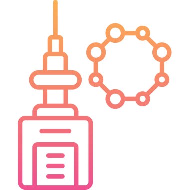 Şırınganın modern simgesinin vektör çizimi