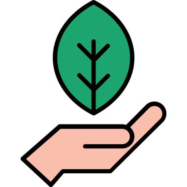 ekoloji ve doğa renkli simgeler.