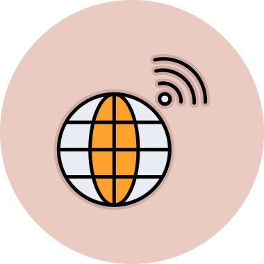 Kablosuz. Web simgesi basit illüstrasyon