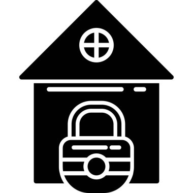 vektör glyph düz biçim simgesini kilitle