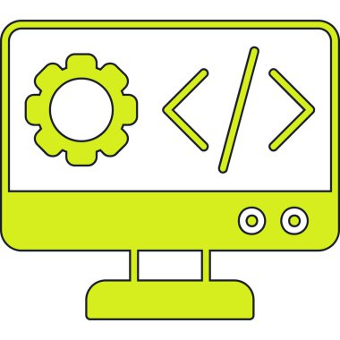 Programlama. Web simgesi basit illüstrasyon