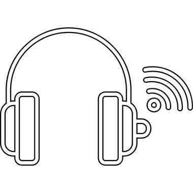 Kulaklık simgesi, anahat stili