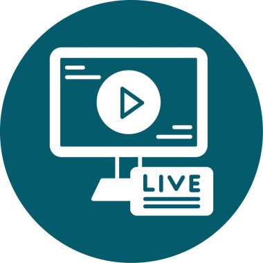 Canlı akış düz vektör simgesi