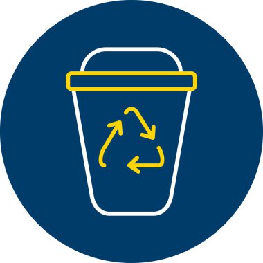 Çöp kutusu simgesi, vektör illüstrasyonu